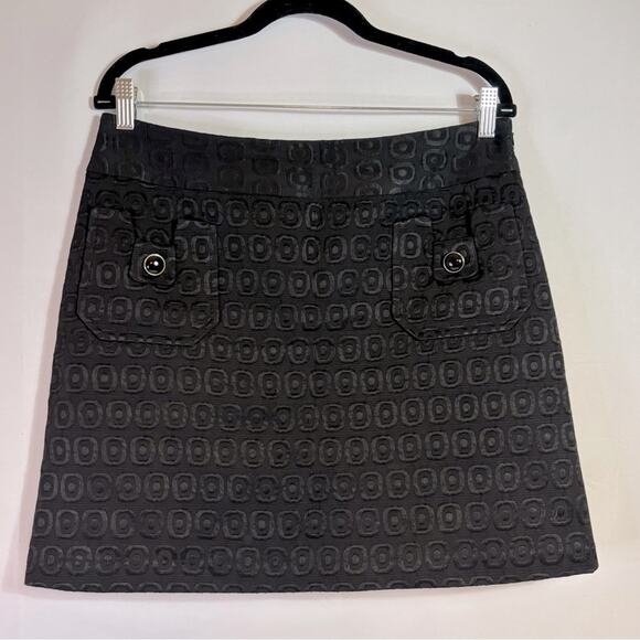 Milly Black A-Line Mini Skirt with Geometric Circles Size 10 C0057 - Picture 1 of 8